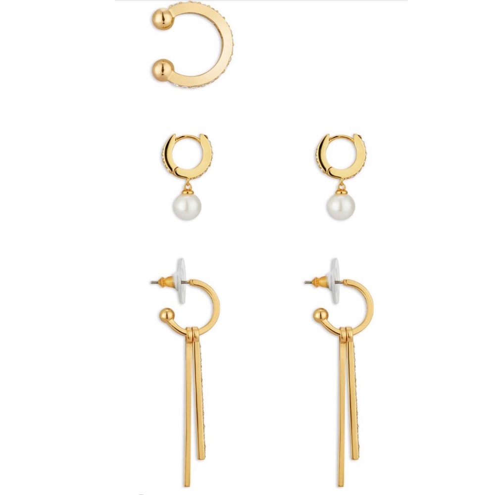 Vince Camuto | NWT Curated Faux Pearl & Crystal Earrings Set